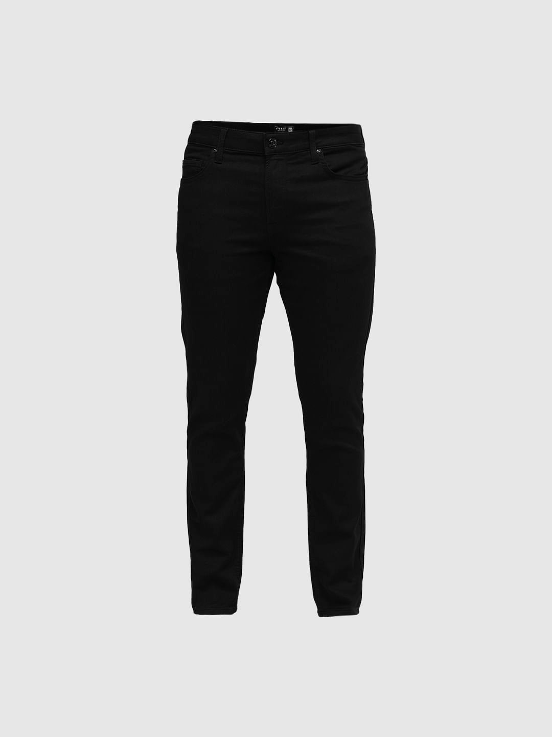 PRODUKT by JACK&JONES Black Mid Rise Slim Fit Jeans