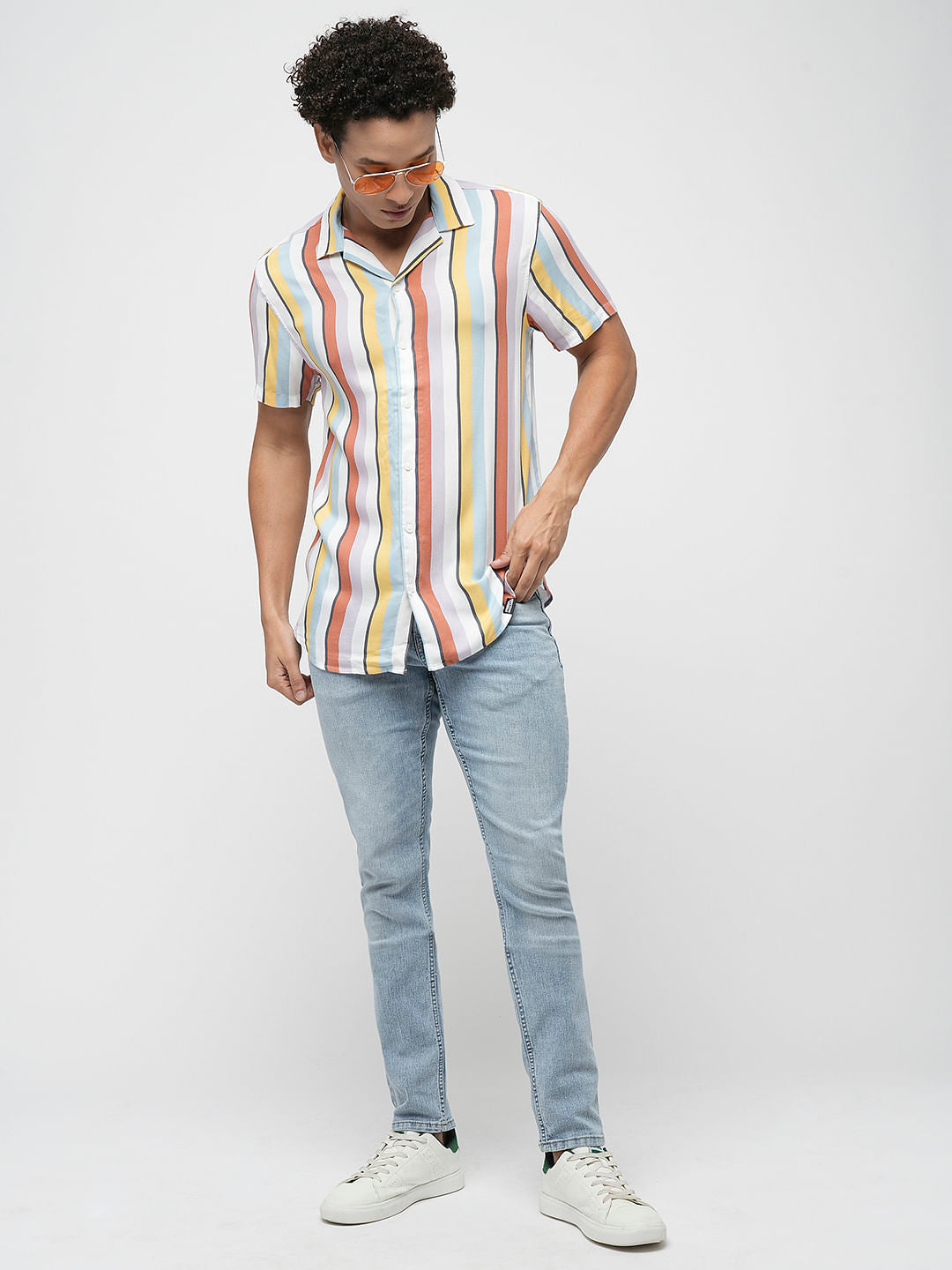 PRODUKT by JACK&JONES Light Blue Mid Rise Slim Fit Jeans