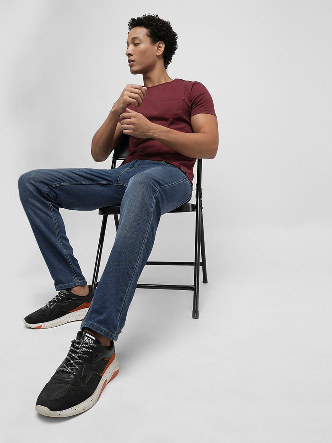 PRODUKT by JACK&JONES Dark Blue Mid Rise Slim Fit Jeans