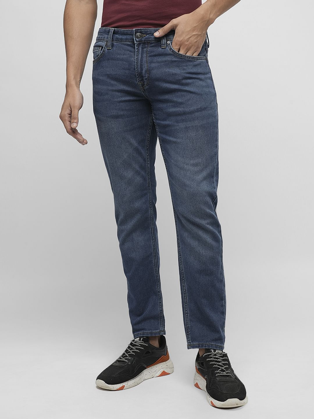 PRODUKT by JACK&JONES Dark Blue Mid Rise Slim Fit Jeans