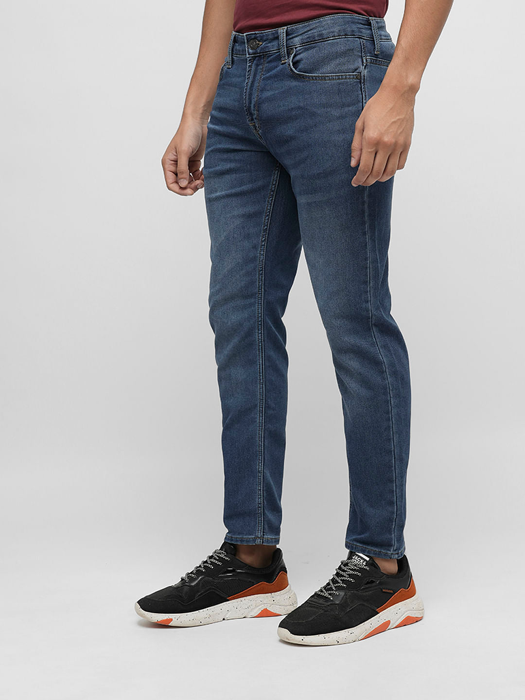 PRODUKT by JACK&JONES Dark Blue Mid Rise Slim Fit Jeans