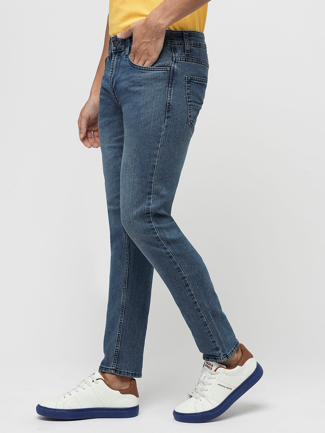PRODUKT by JACK&JONES Blue Mid Rise Slim Fit Jeans