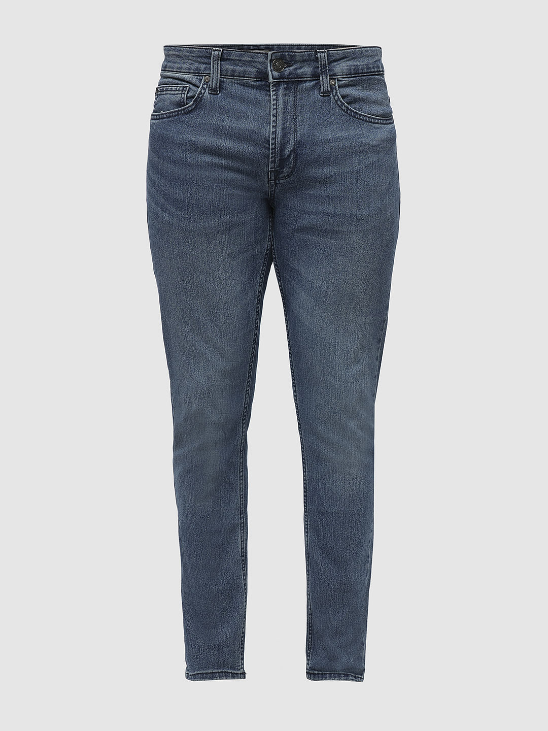 PRODUKT by JACK&JONES Blue Mid Rise Slim Fit Jeans