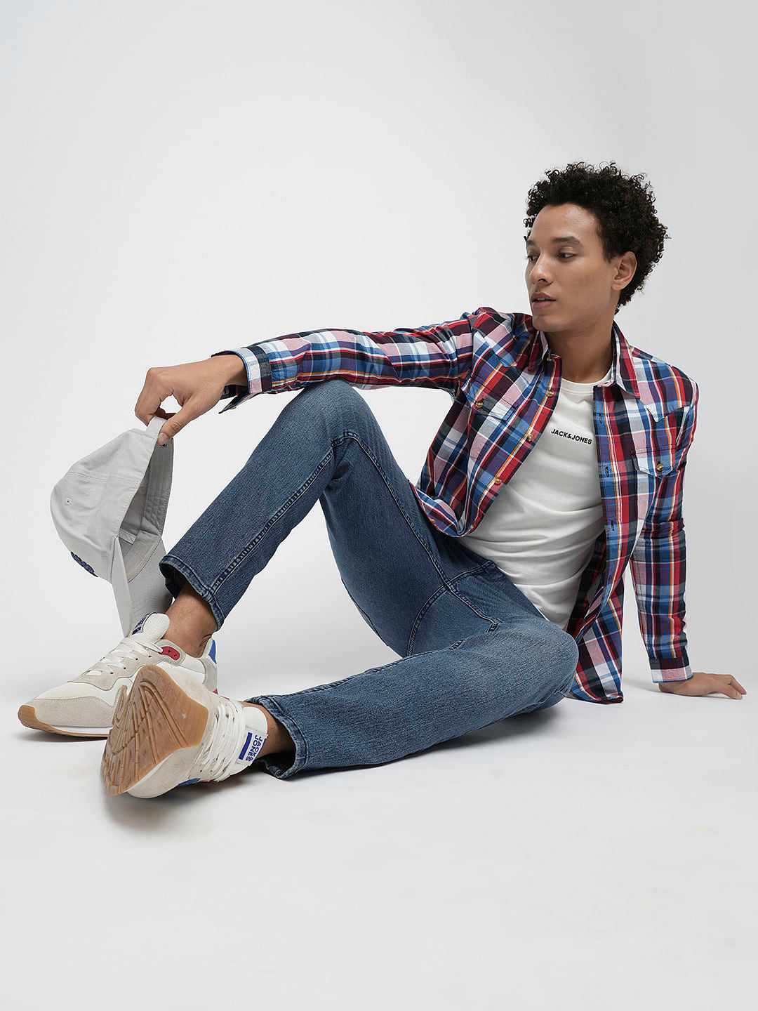 PRODUKT by JACK&JONES Blue Mid Rise Slim Fit Jeans