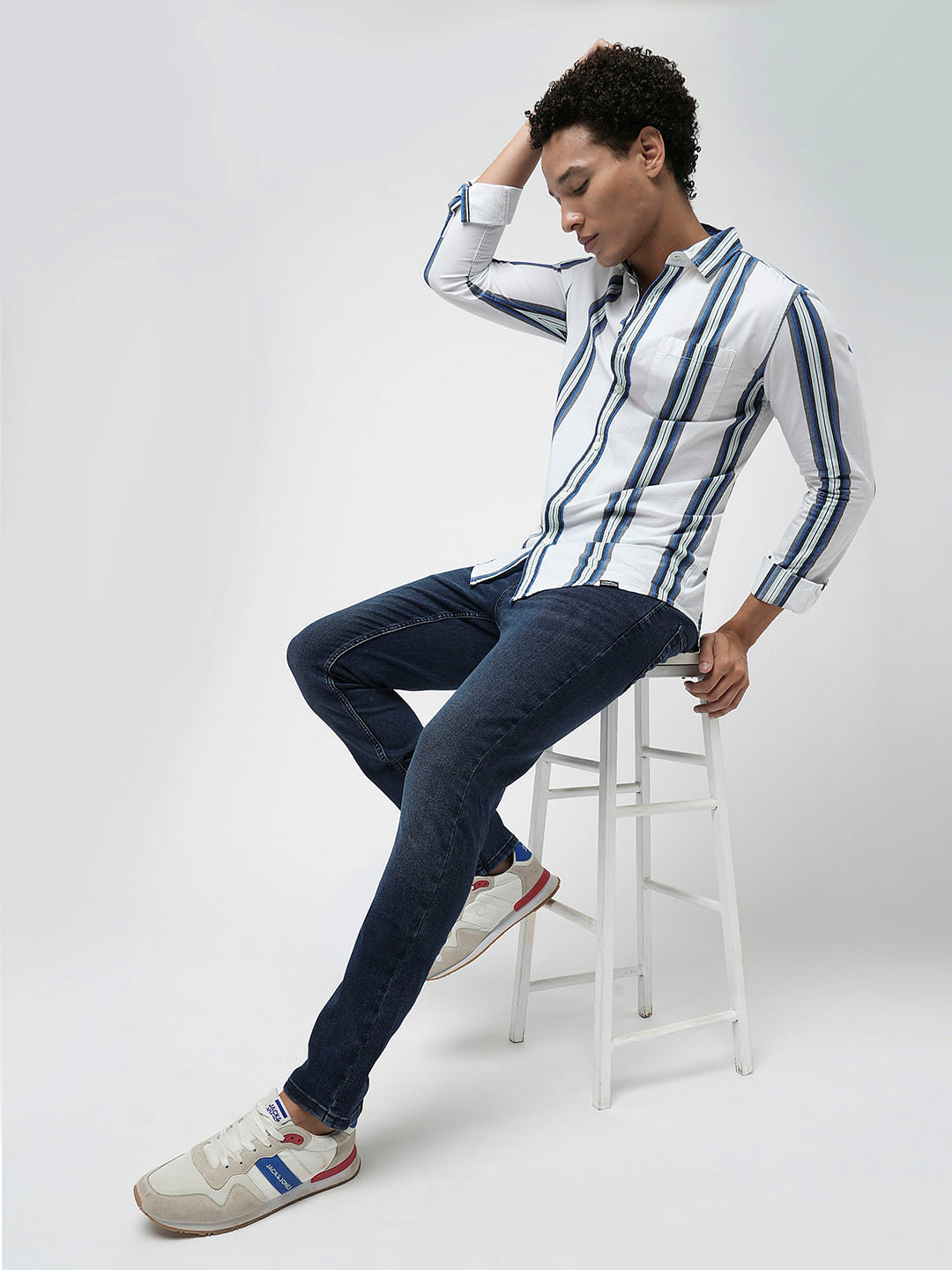 PRODUKT by JACK&JONES Dark Blue Mid Rise Slim Fit Jeans - 28
