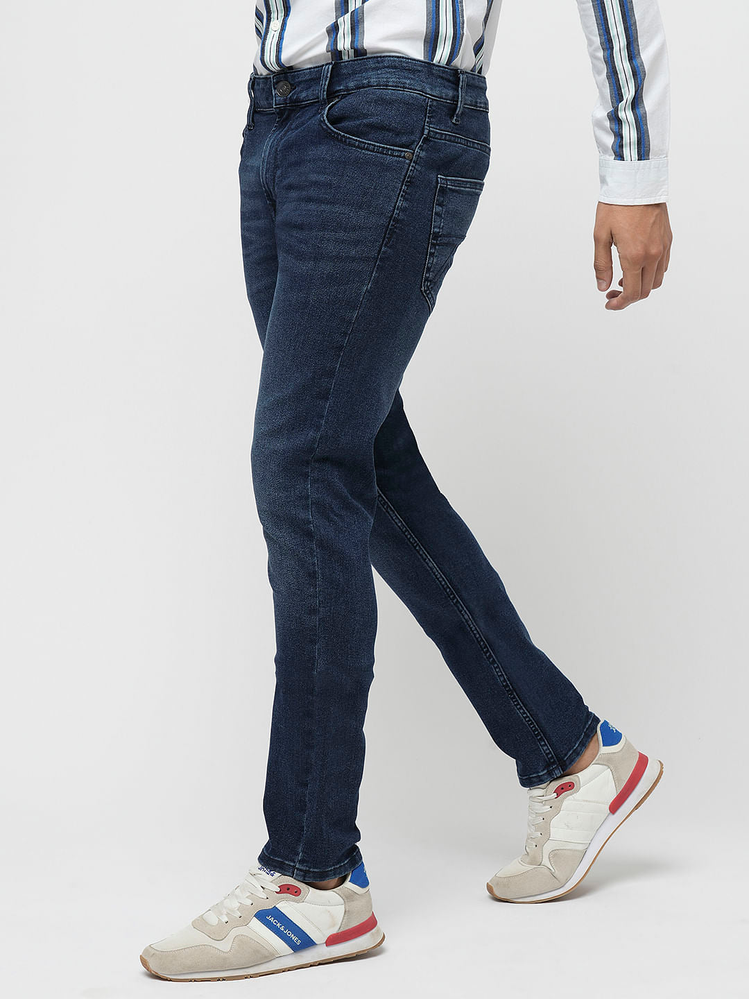 PRODUKT by JACK&JONES Dark Blue Mid Rise Slim Fit Jeans