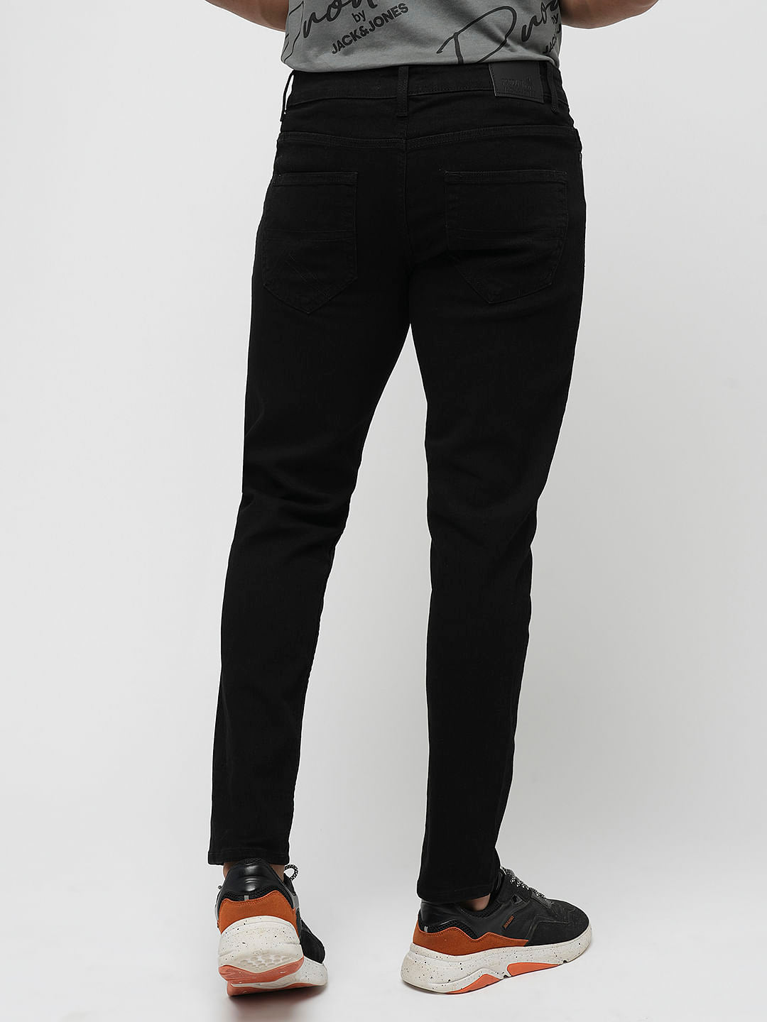 PRODUKT by JACK&JONES Black Mid Rise Slim Fit Jeans