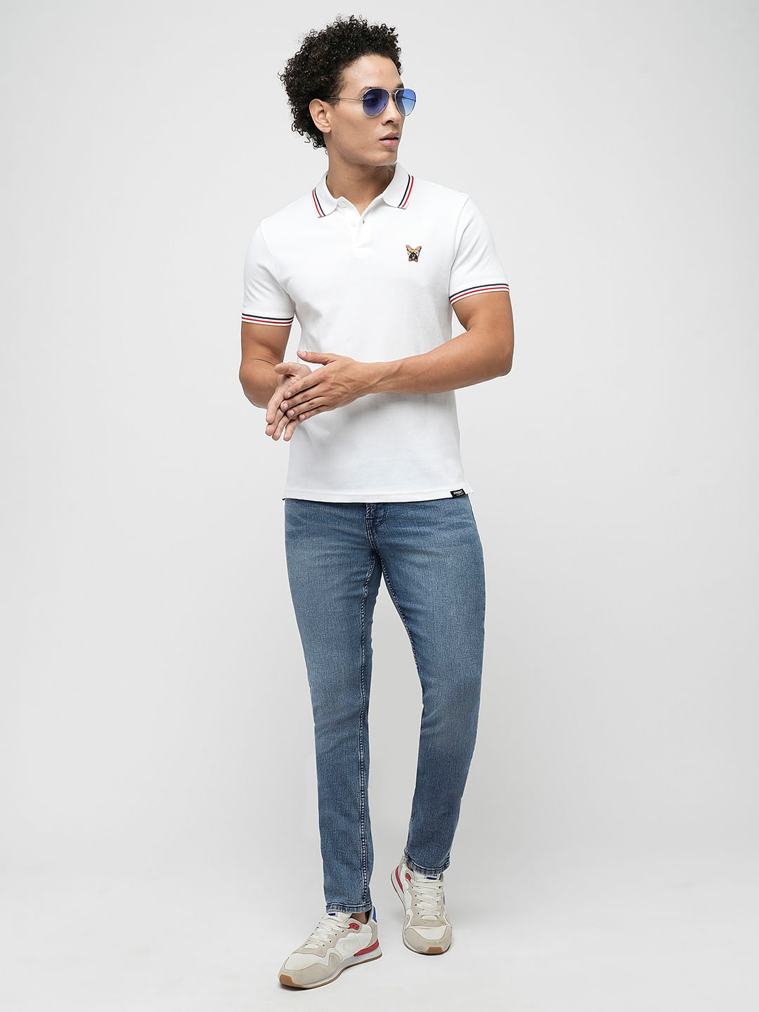 PRODUKT by JACK&JONES Blue Mid Rise Slim Fit Jeans