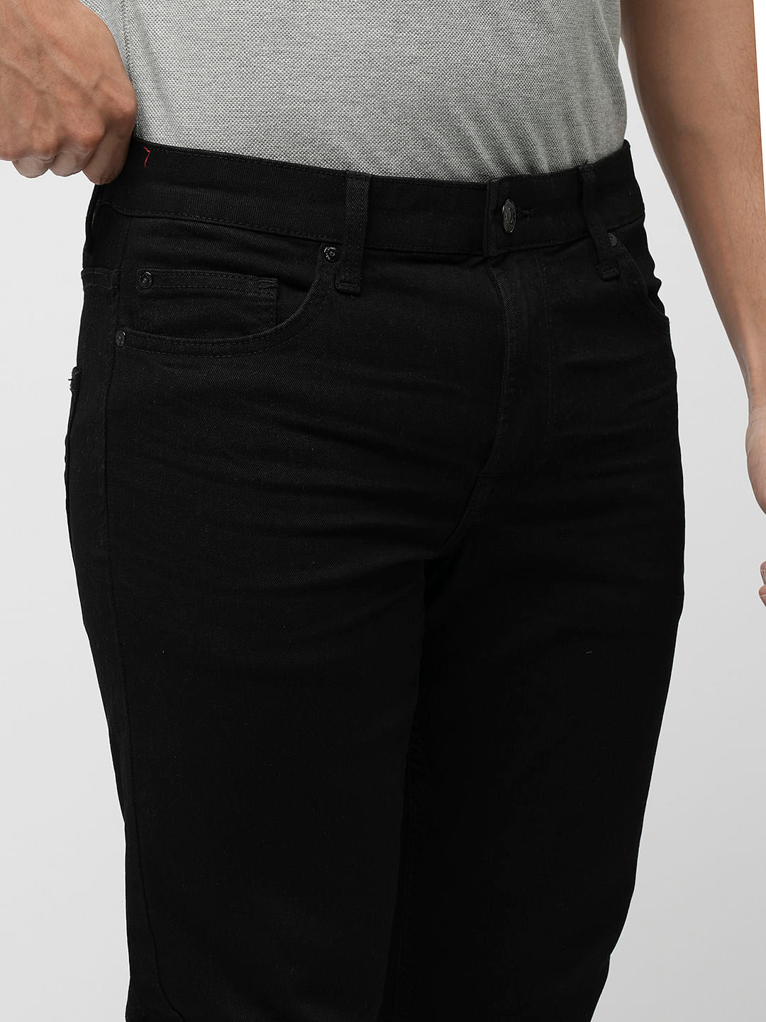 PRODUKT by JACK&JONES Black Mid Rise Slim Fit Jeans