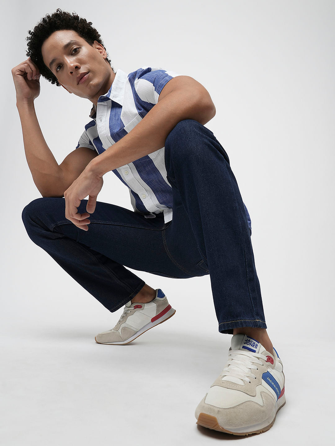 PRODUKT by JACK&JONES Dark Blue Mid Rise Slim Fit Jeans