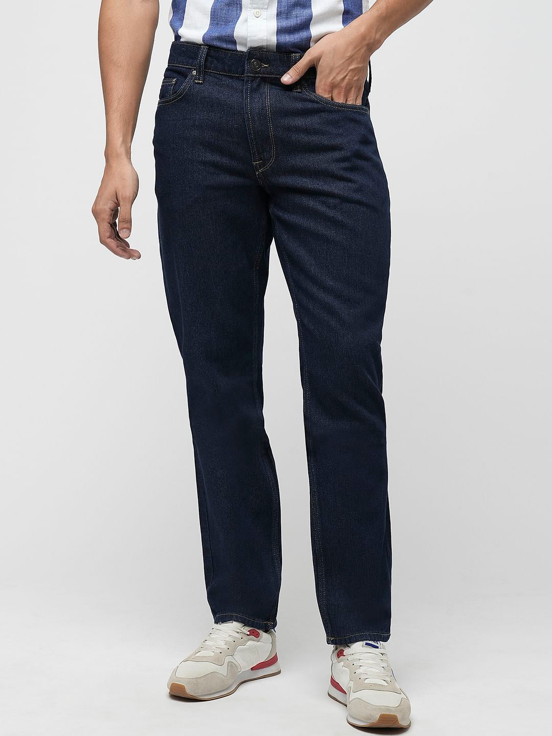 PRODUKT by JACK&JONES Dark Blue Mid Rise Slim Fit Jeans
