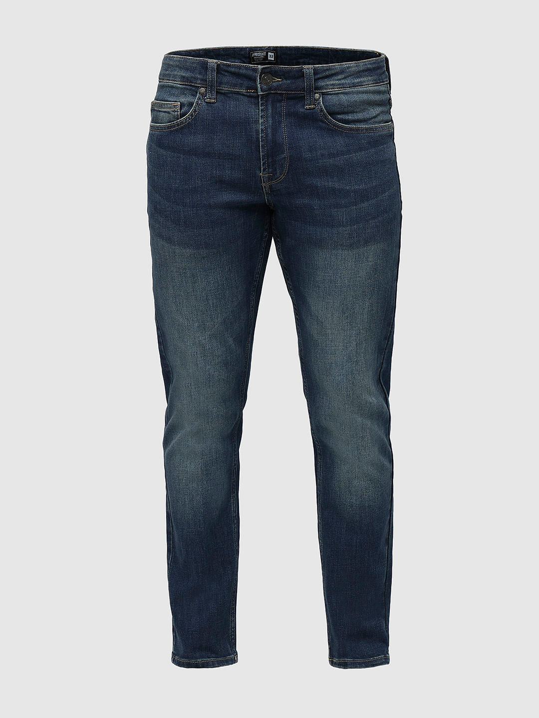 PRODUKT by JACK&JONES Dark Blue Mid Rise Slim Fit Jeans