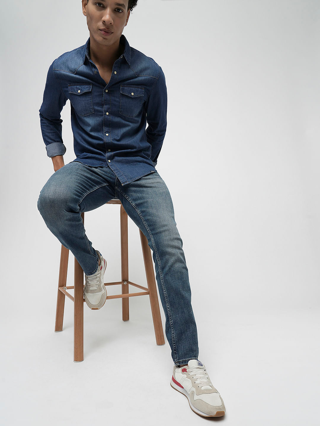 PRODUKT by JACK&JONES Blue Mid Rise Slim Fit Jeans - 28