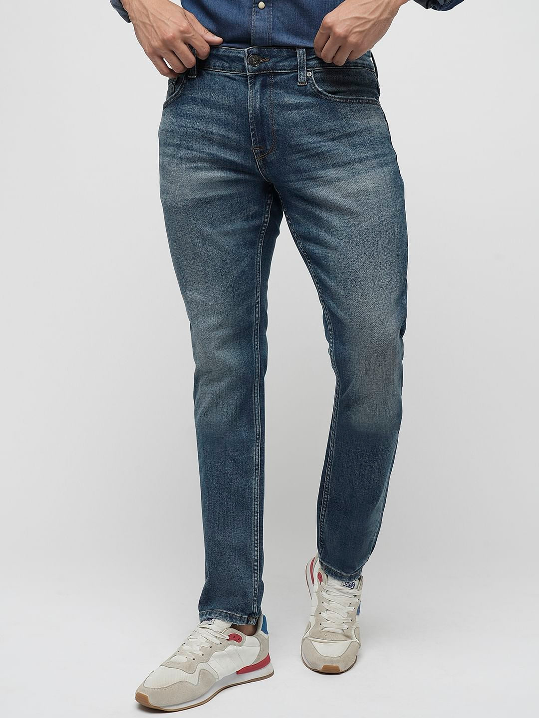 PRODUKT by JACK&JONES Blue Mid Rise Slim Fit Jeans