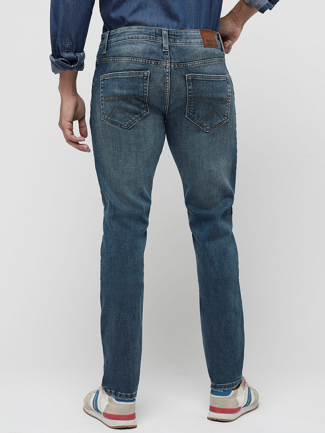 PRODUKT by JACK&JONES Blue Mid Rise Slim Fit Jeans