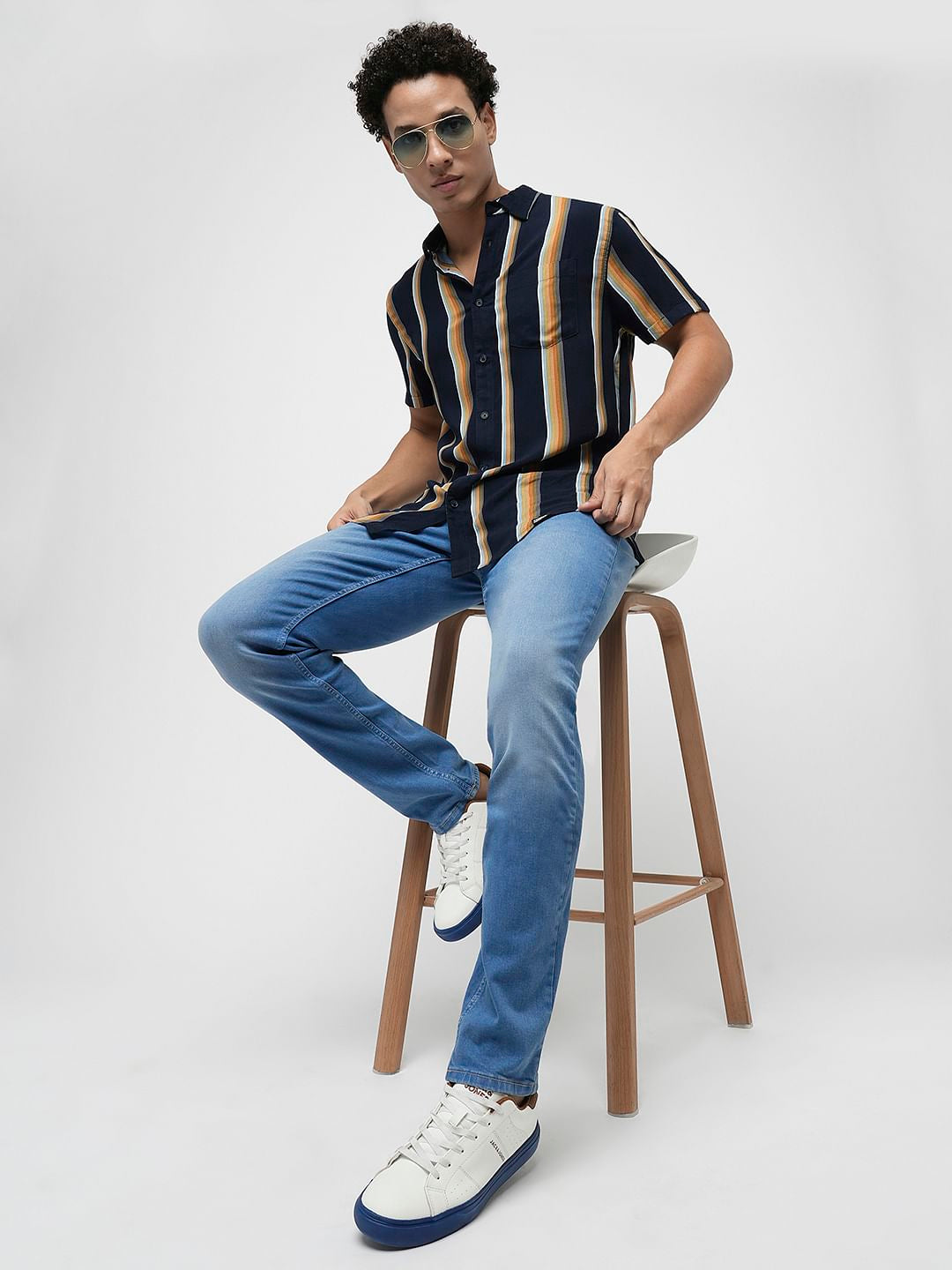 PRODUKT by JACK&JONES Light Blue Mid Rise Slim Fit Jeans - 28