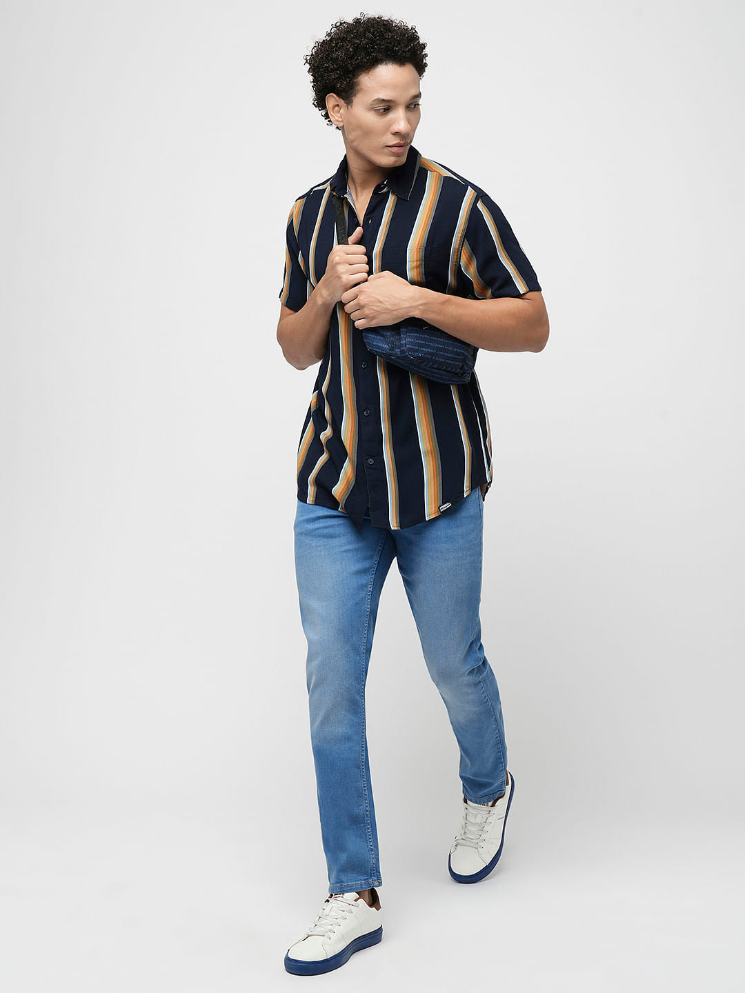 PRODUKT by JACK&JONES Light Blue Mid Rise Slim Fit Jeans