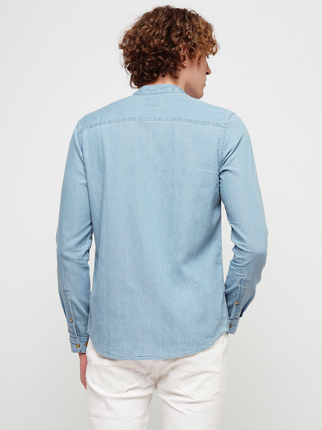 PRODUKT by JACK&JONES Light Blue Denim Full Sleeves Shirt
