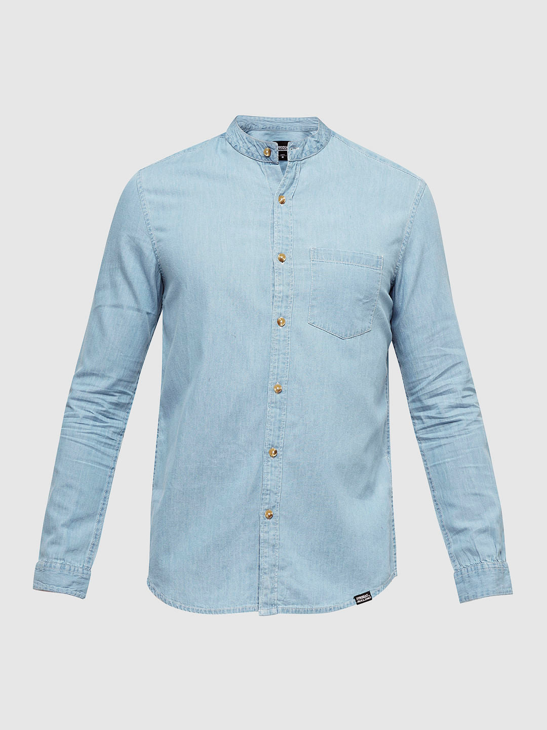 PRODUKT by JACK&JONES Light Blue Denim Full Sleeves Shirt