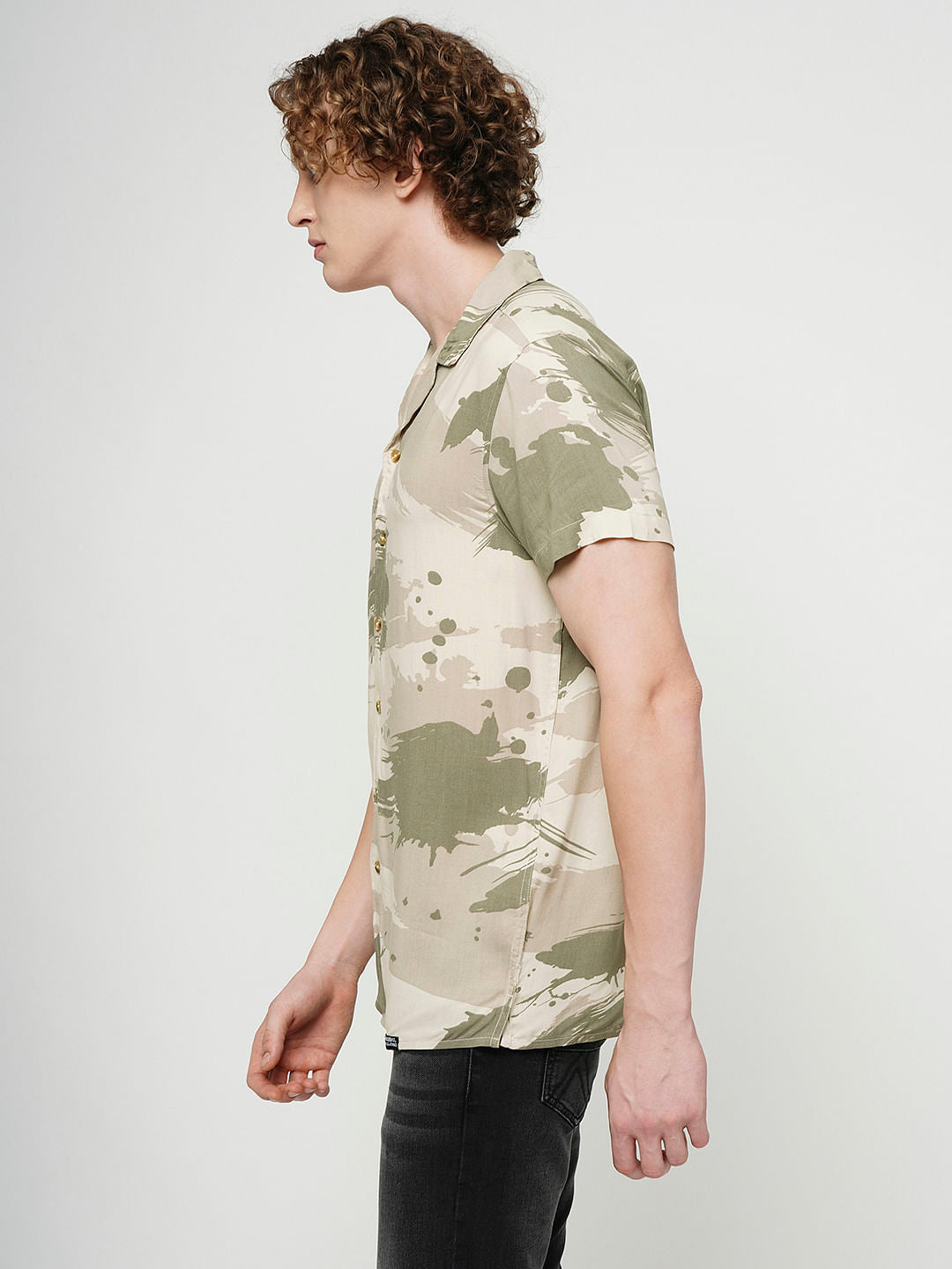 PRODUKT by JACK&JONES Green & Beige Printed Shirt