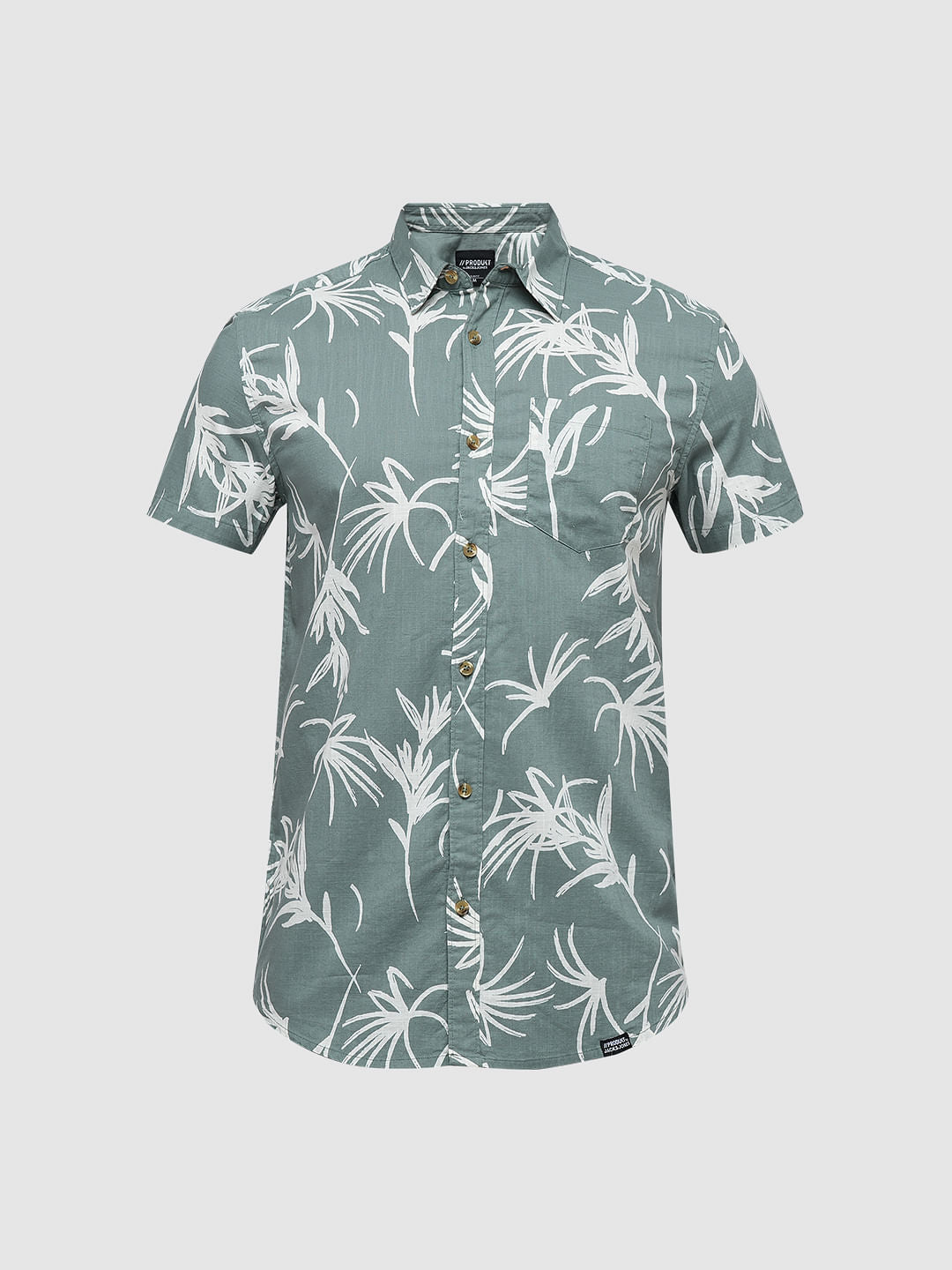 PRODUKT by JACK&JONES Green Printed Short Sleeves Shirt