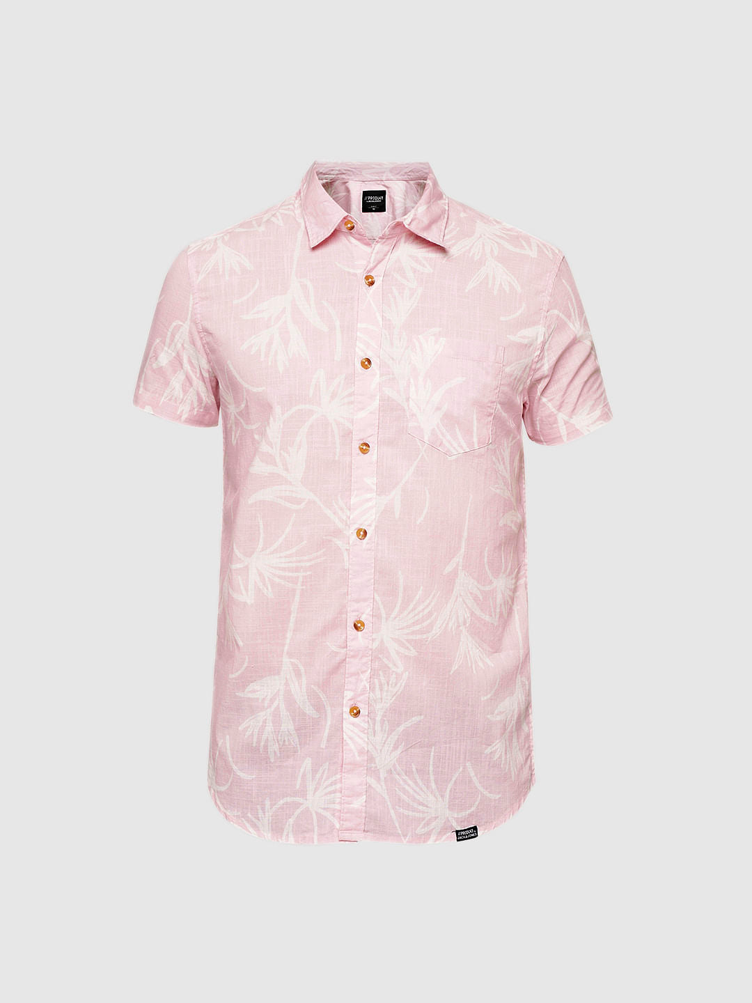 PRODUKT by JACK&JONES Pink Printed Short Sleeves Shirt