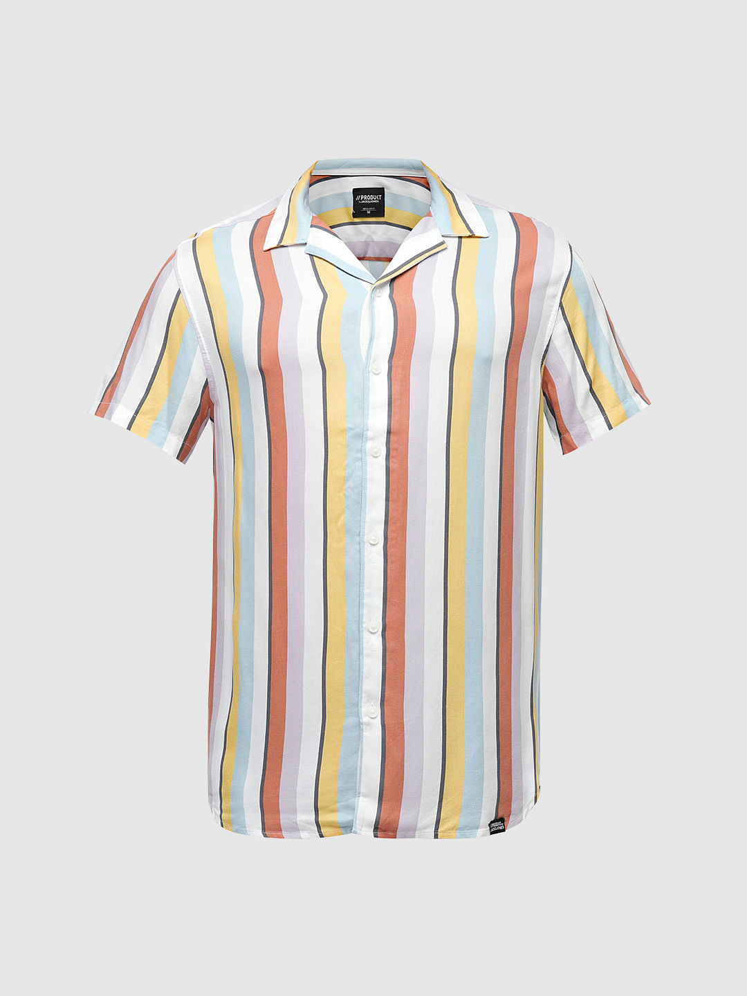 PRODUKT by JACK&JONES Yellow Striped Short Sleeves Shirt