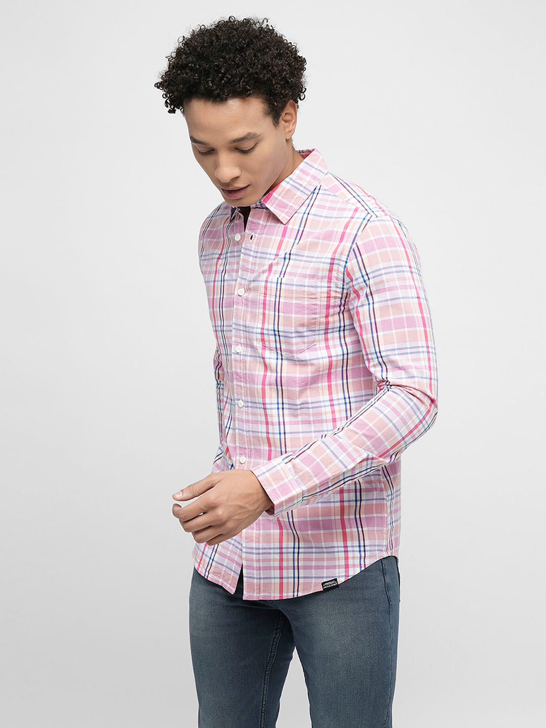 PRODUKT by JACK&JONES Pink Check Full Sleeves Shirt