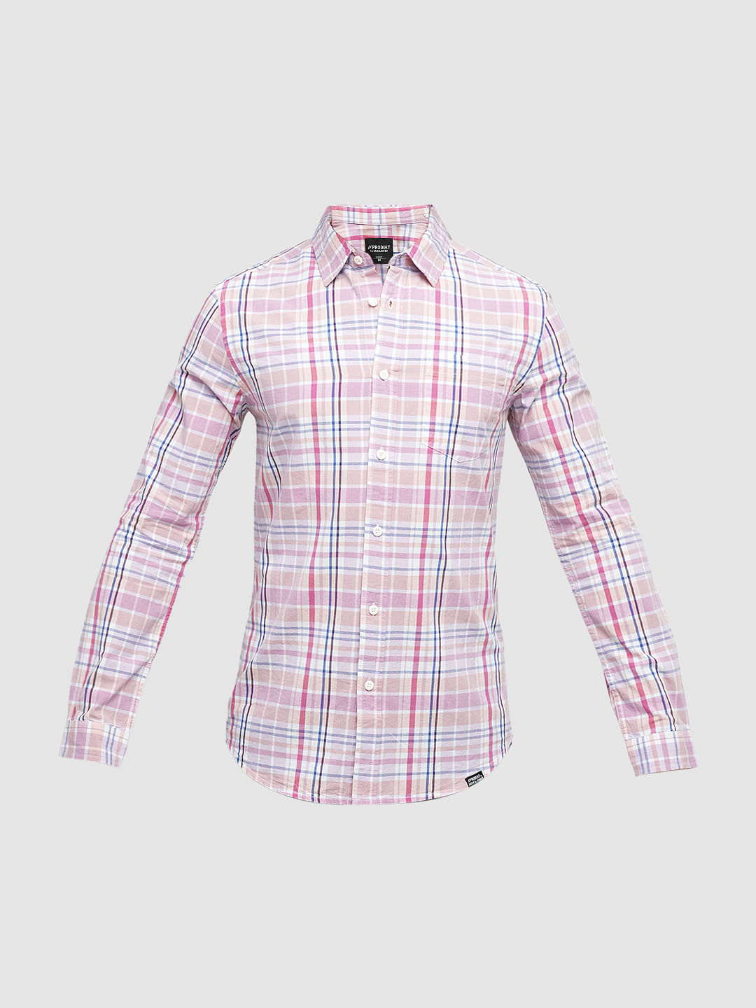 PRODUKT by JACK&JONES Pink Check Full Sleeves Shirt