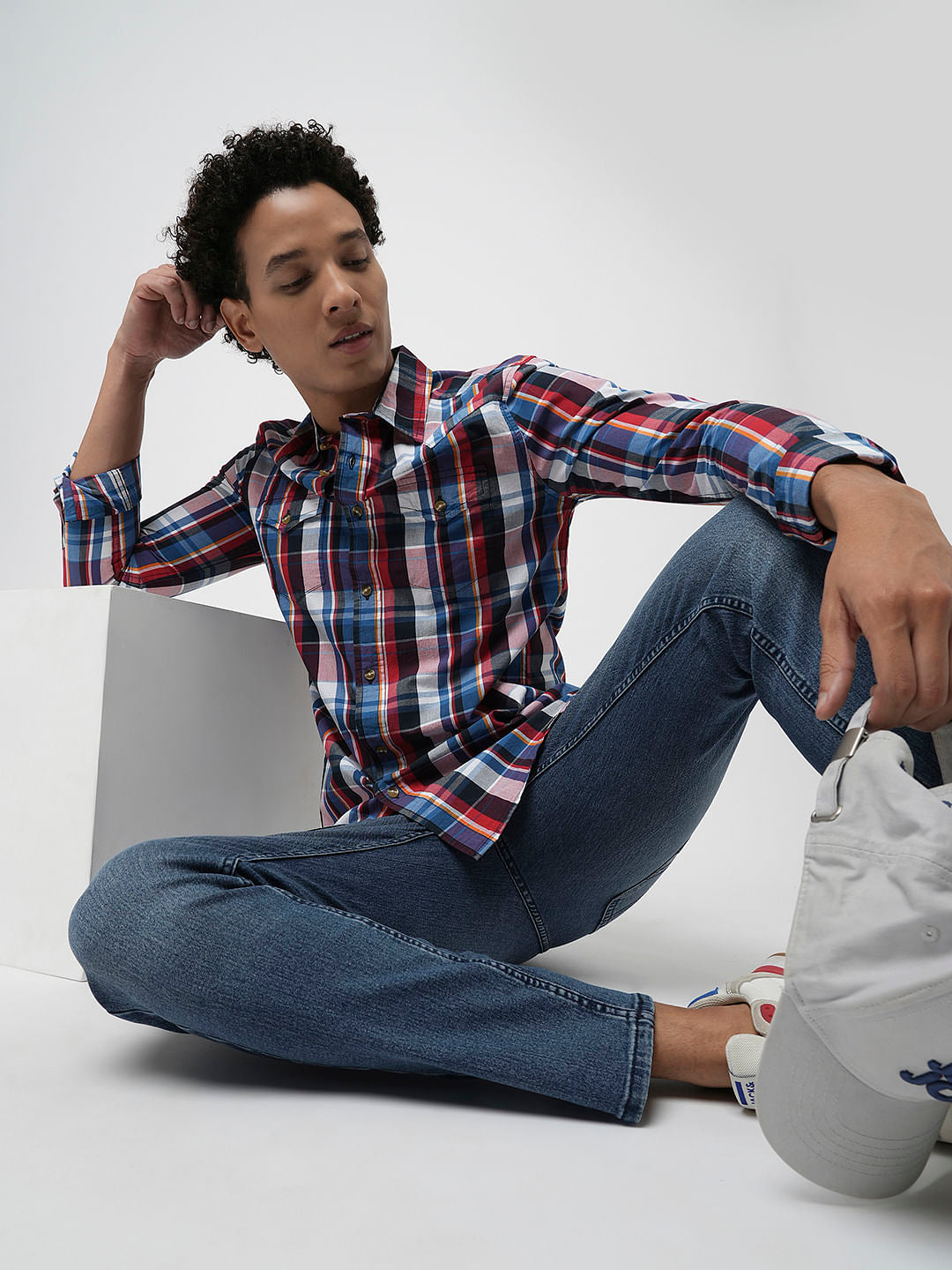 PRODUKT by JACK&JONES Red Check Full Sleeves Shirt - XS