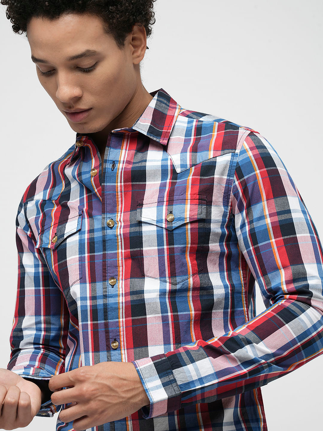 PRODUKT by JACK&JONES Red Check Full Sleeves Shirt