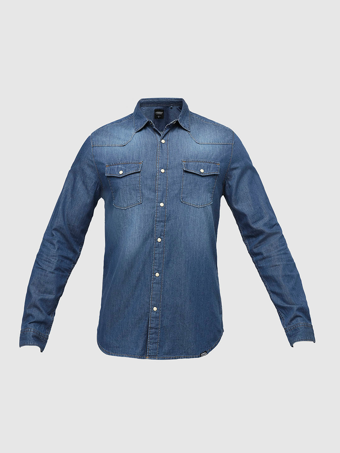 PRODUKT by JACK&JONES Dark Blue Full Sleeves Denim Shirt