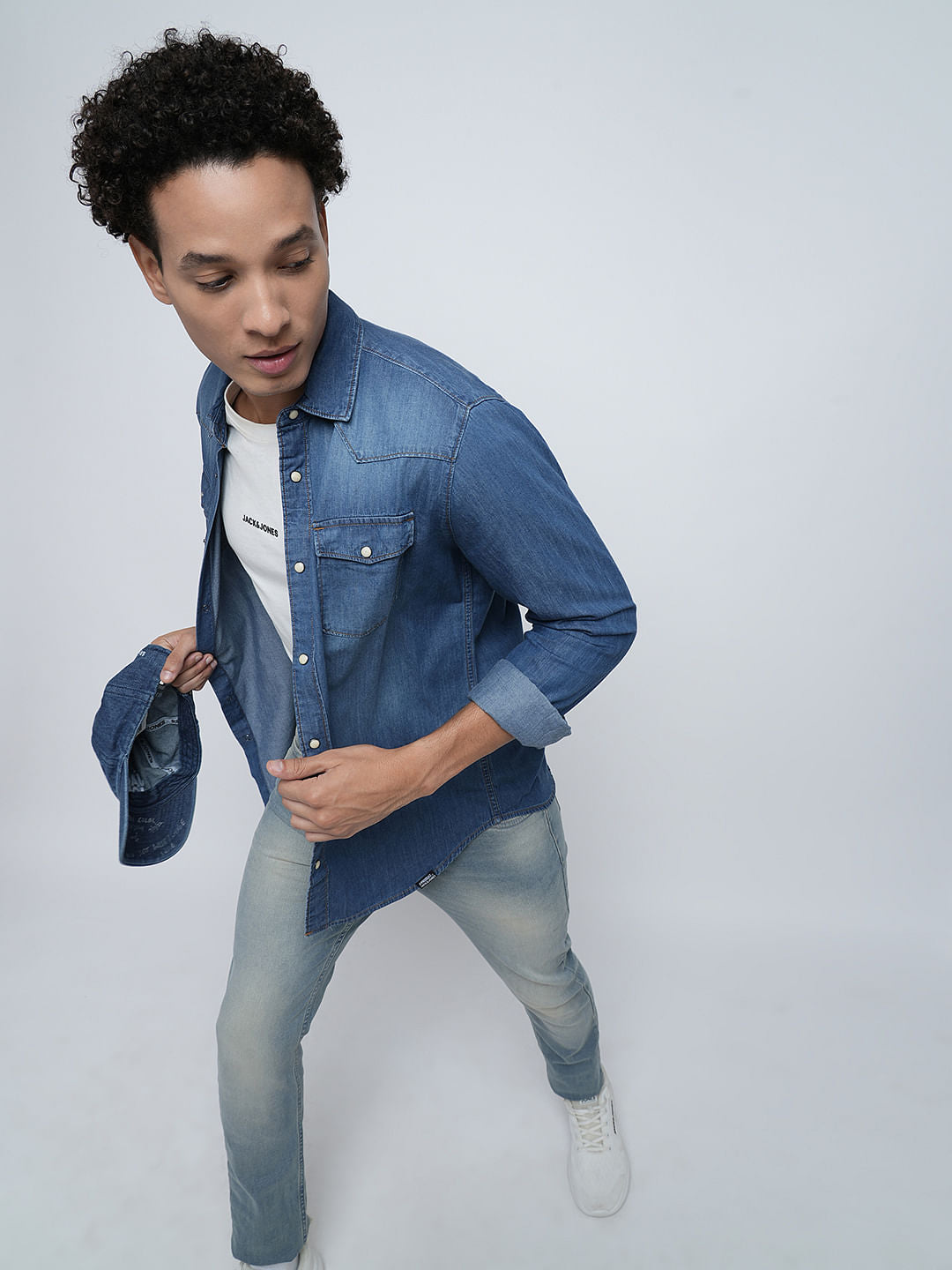 PRODUKT by JACK&JONES Blue Denim Full Sleeves Shirt
