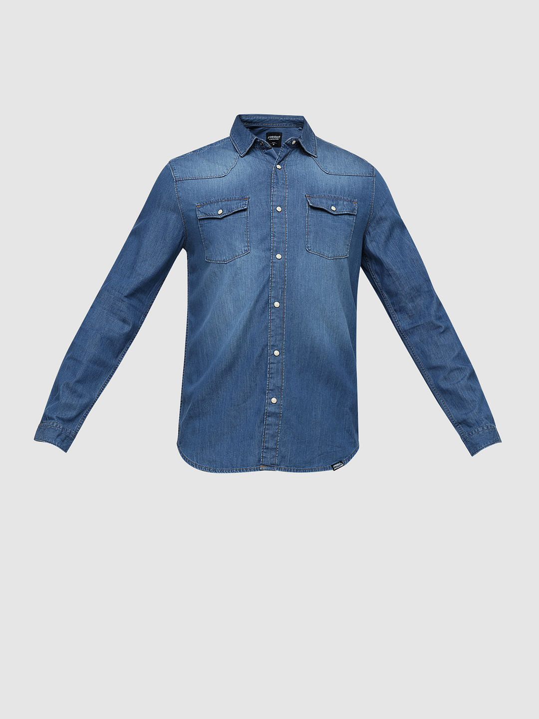 PRODUKT by JACK&JONES Blue Denim Full Sleeves Shirt