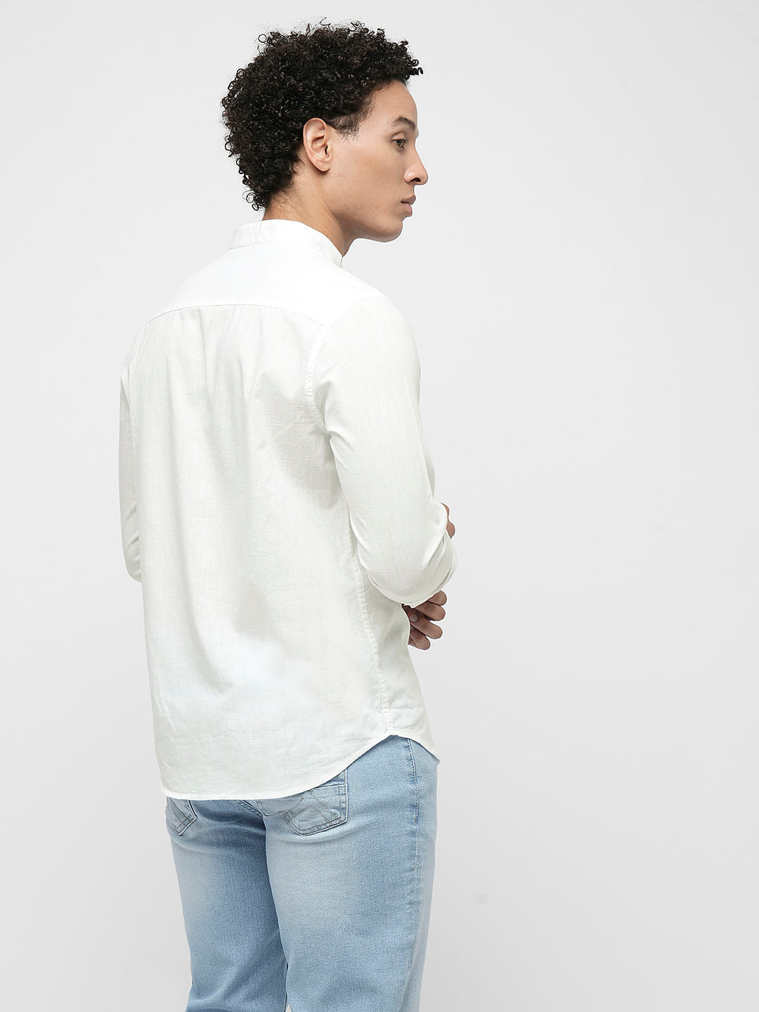 PRODUKT by JACK&JONES White Cotton Full Sleeves Shirt