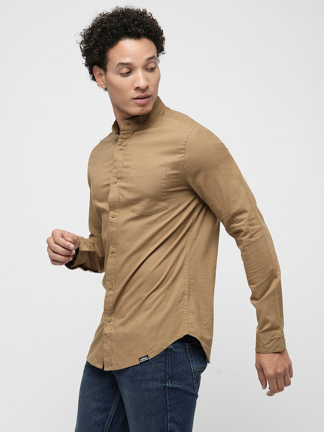 PRODUKT by JACK&JONES Brown Cotton Full Sleeves Shirt