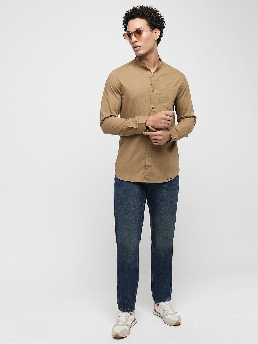 PRODUKT by JACK&JONES Brown Cotton Full Sleeves Shirt