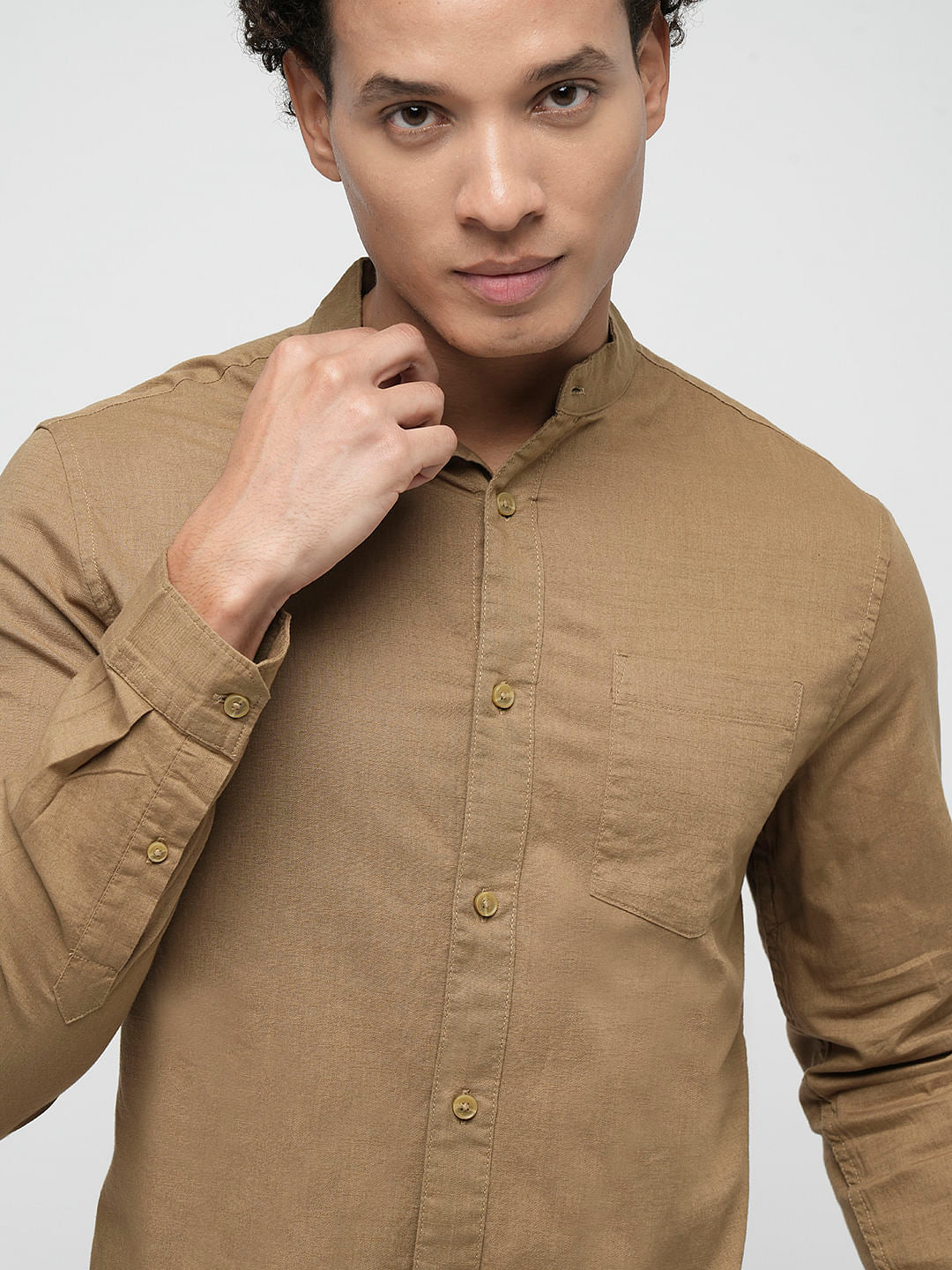 PRODUKT by JACK&JONES Brown Cotton Full Sleeves Shirt