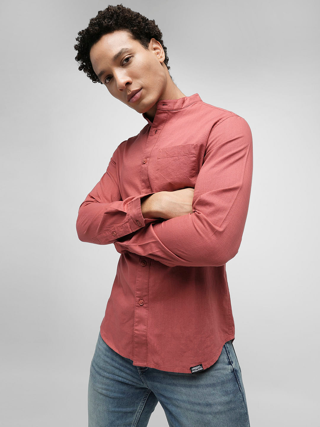 PRODUKT by JACK&JONES Red Cotton Full Sleeves Shirt