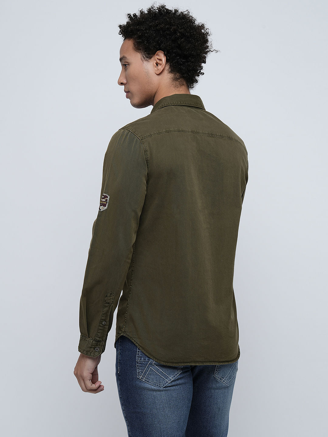 PRODUKT by JACK&JONES Green Printed Full Sleeves Shirt