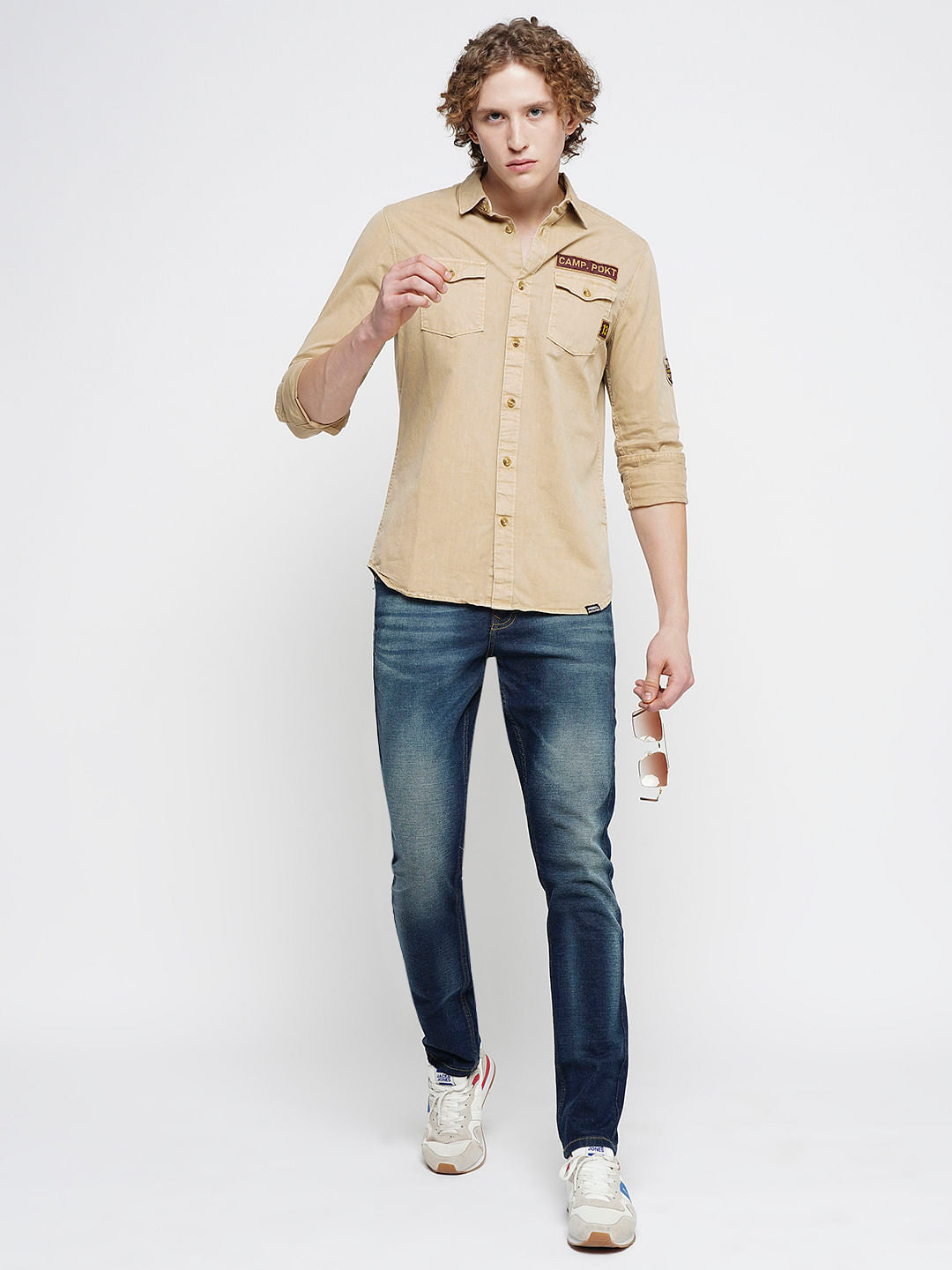 PRODUKT by JACK&JONES Brown Printed Full Sleeves Shirt