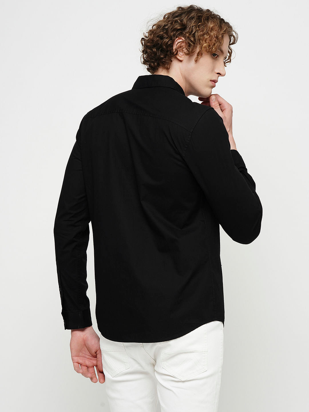 PRODUKT by JACK&JONES Black Printed Full Sleeves Shirt