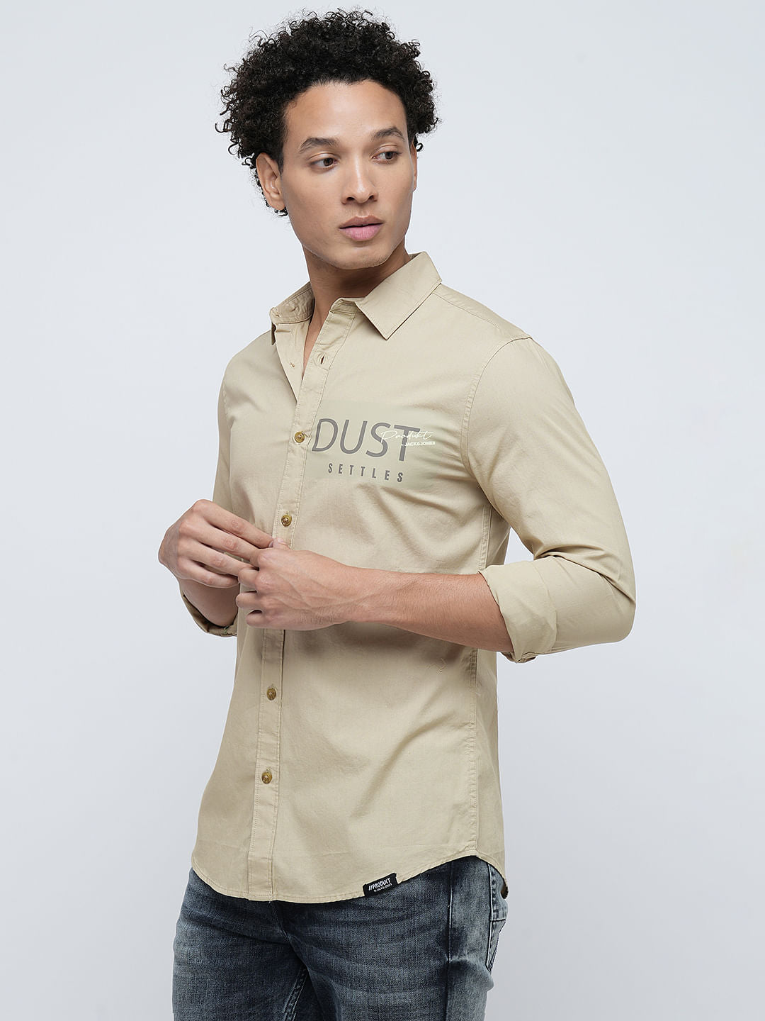 PRODUKT by JACK&JONES Light Brown Full Sleeves Shirt