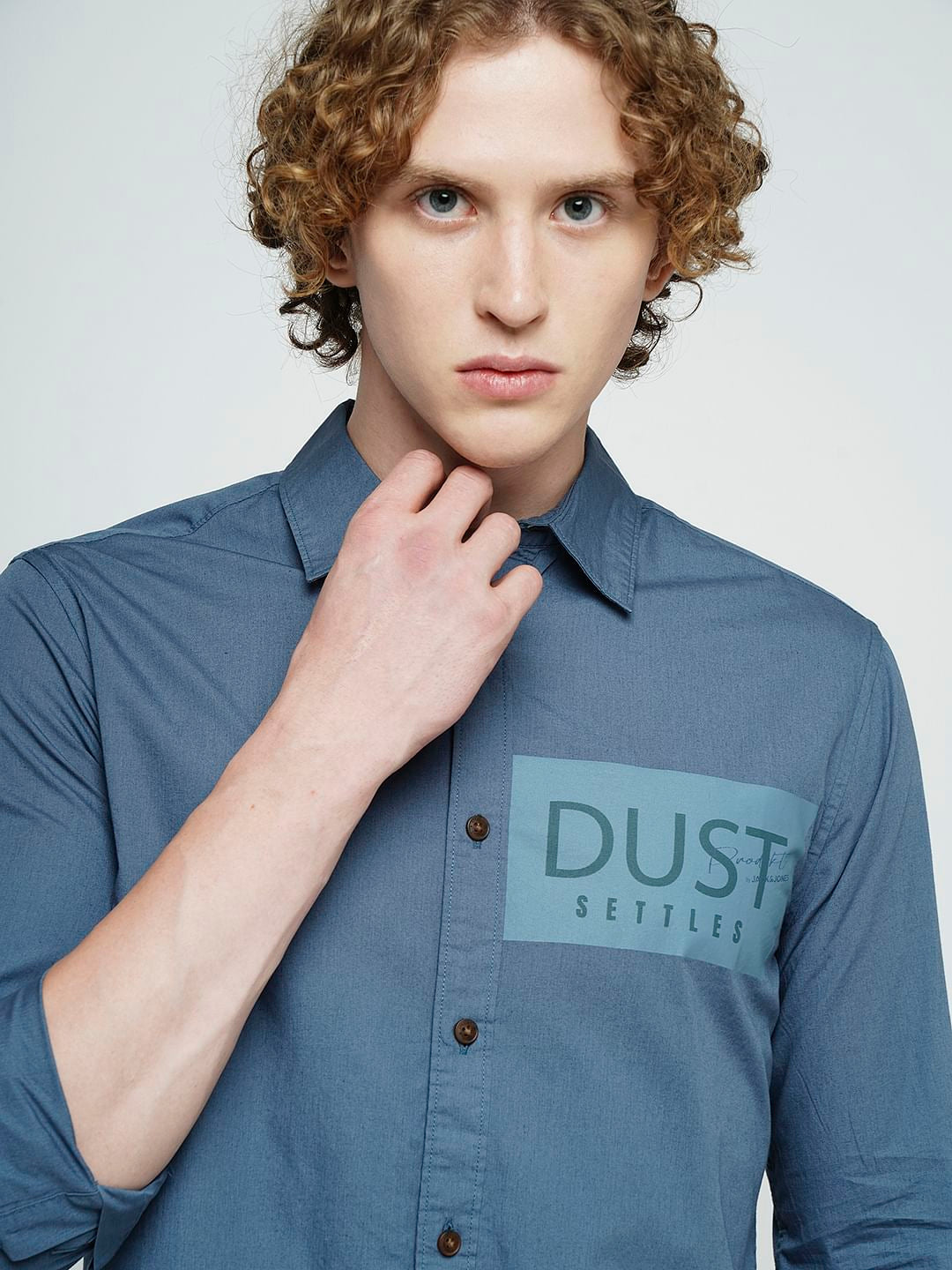PRODUKT by JACK&JONES Blue Printed Full Sleeves Shirt