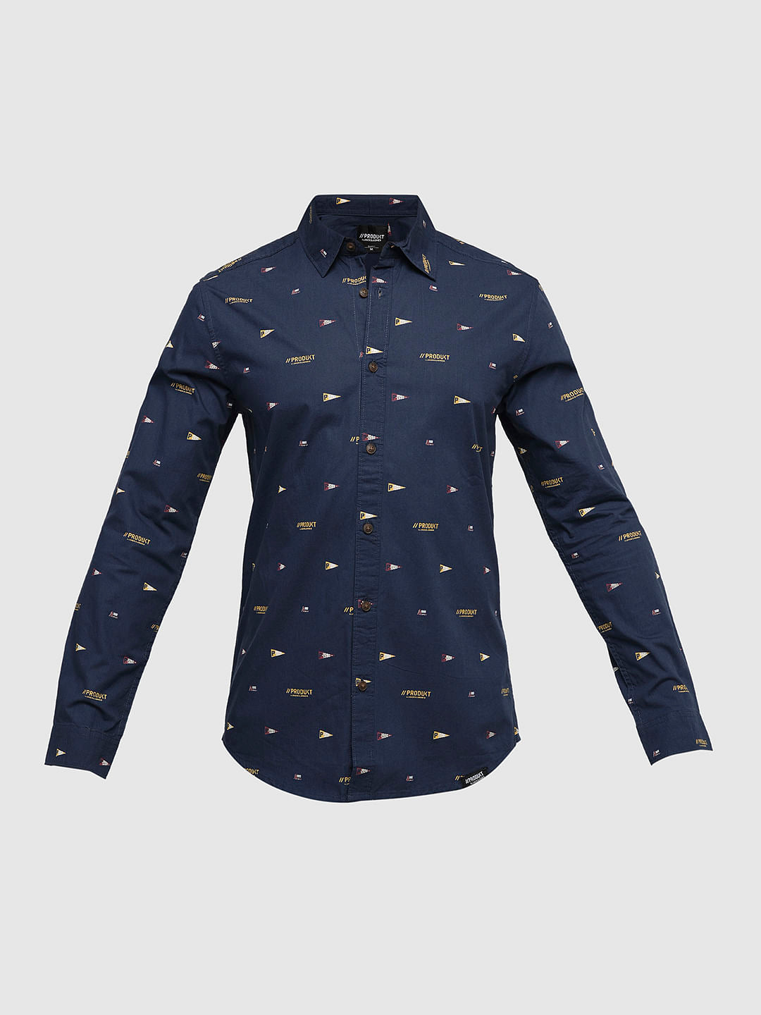 PRODUKT by JACK&JONES Blue Printed Full Sleeves Shirt