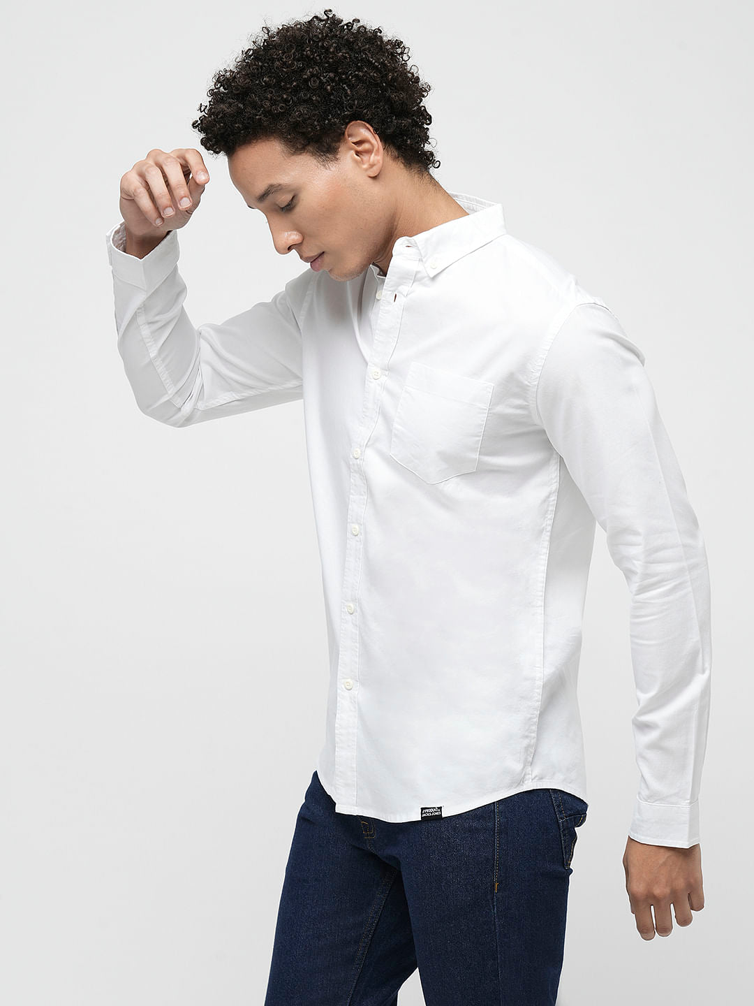 PRODUKT by JACK&JONES White Cotton Full Sleeves Shirt