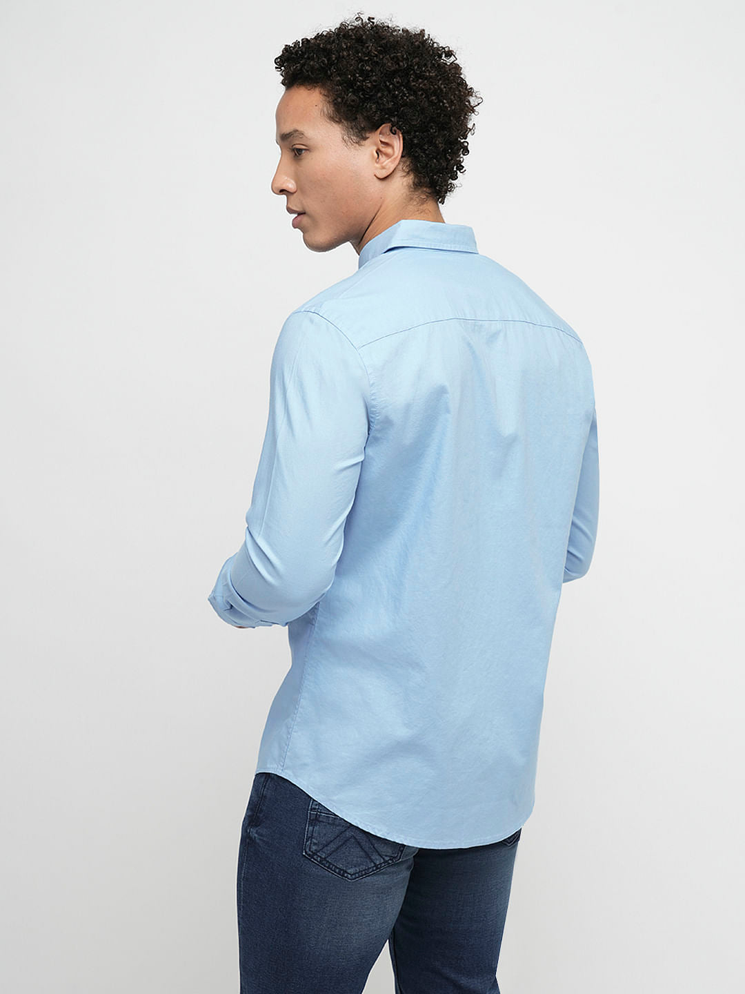 PRODUKT by JACK&JONES Sky Blue Cotton Full Sleeves Shirt