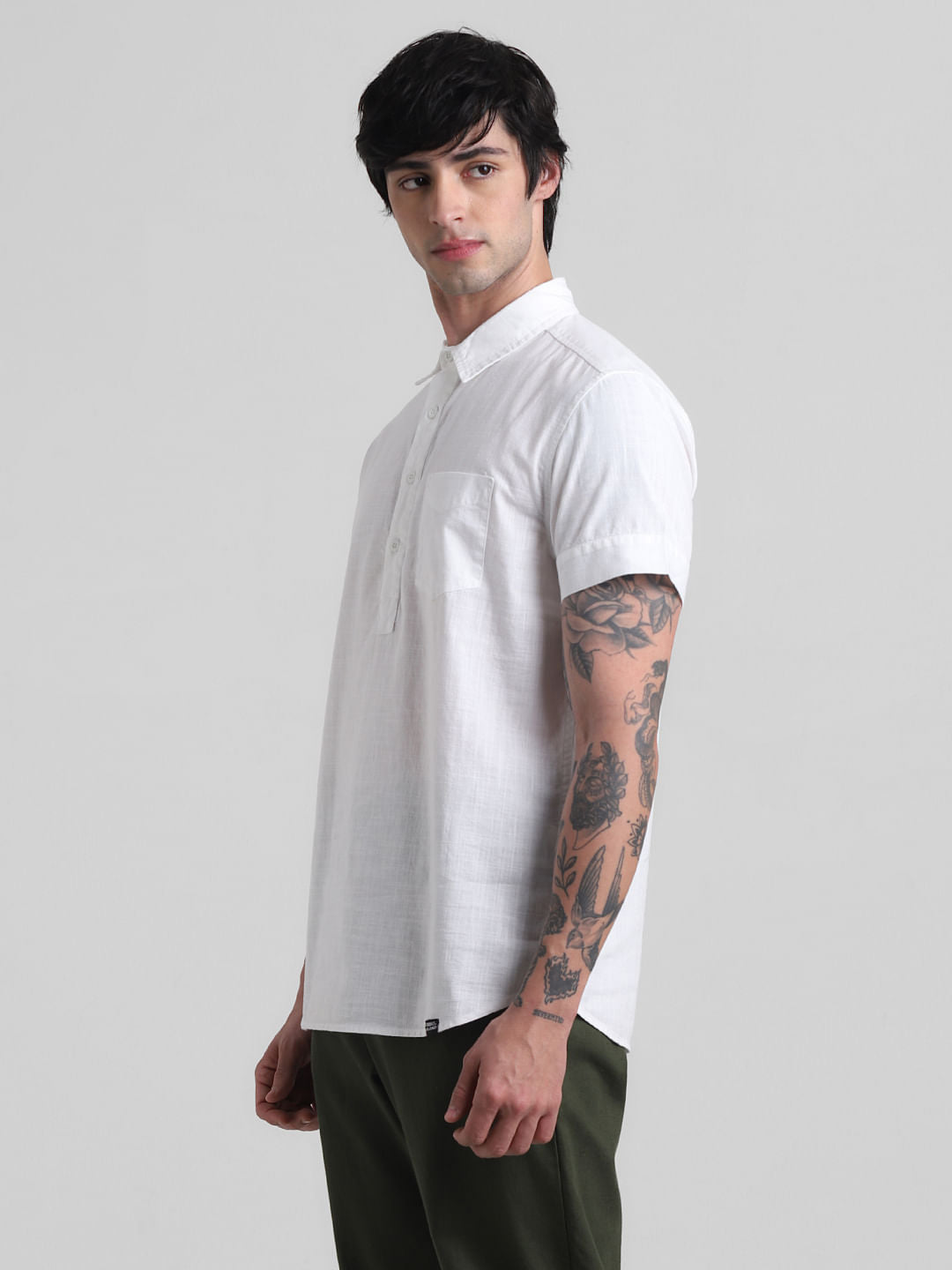 PRODUKT by JACK&JONES White Cotton Short Sleeves Shirt