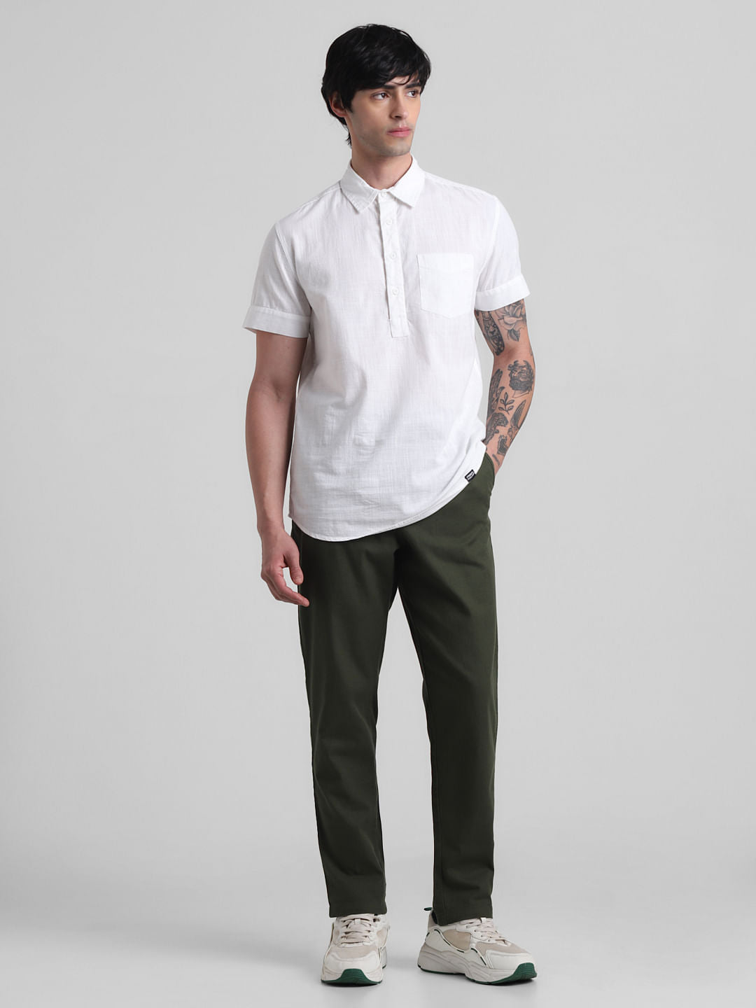 PRODUKT by JACK&JONES White Cotton Short Sleeves Shirt