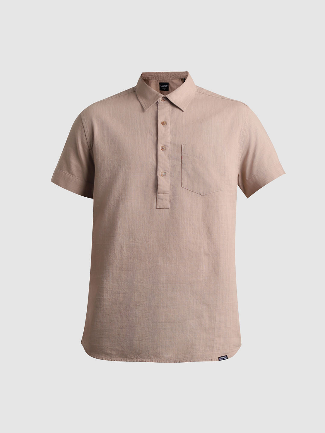 PRODUKT by JACK&JONES Brown Cotton Short Sleeves Shirt